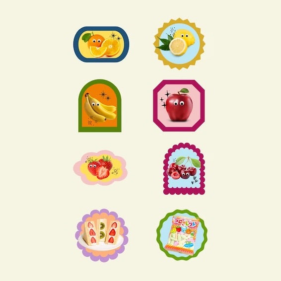 Washi Flake Mini Stickers: Fruit