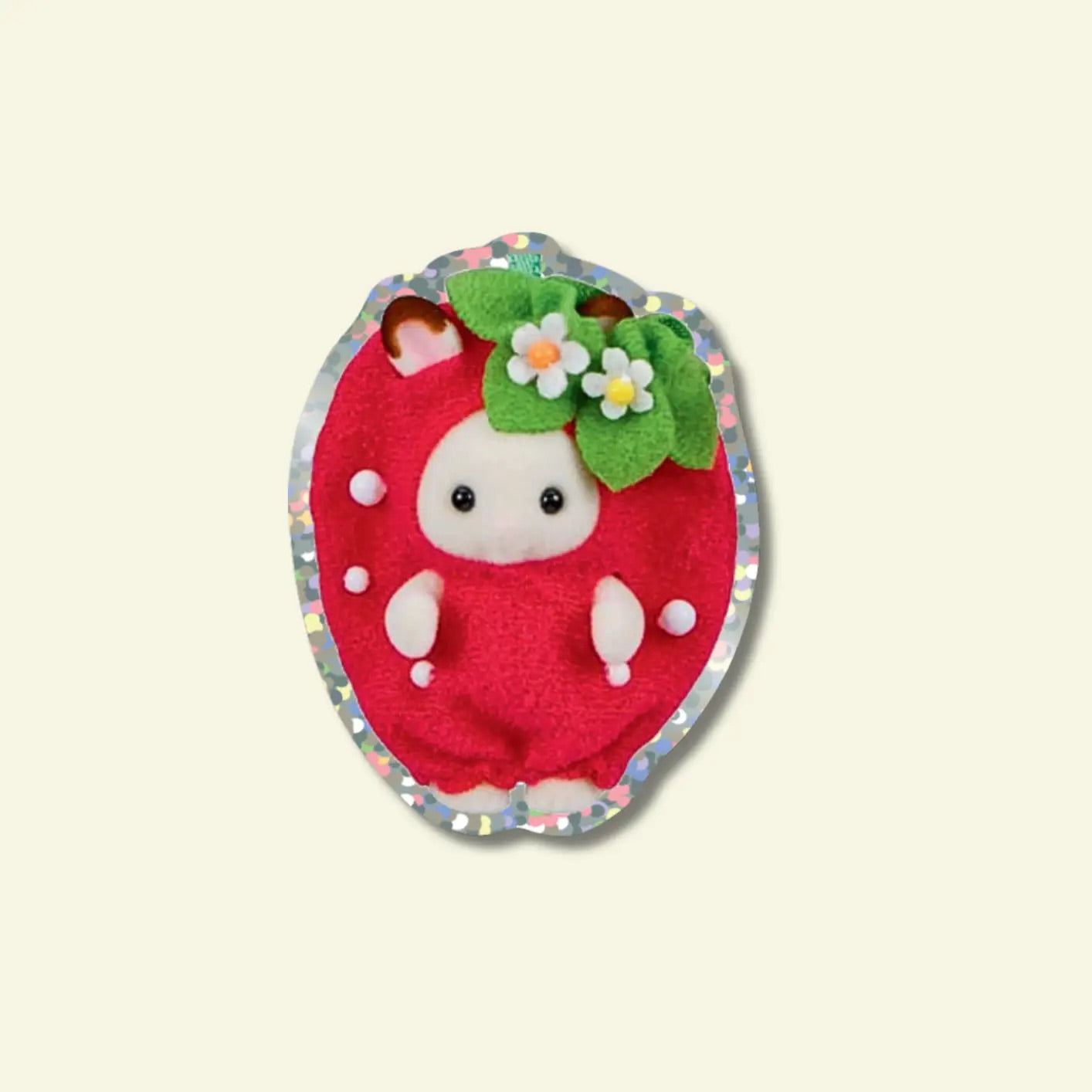 Glitter Vinyl Sticker: Strawberry Rabbit