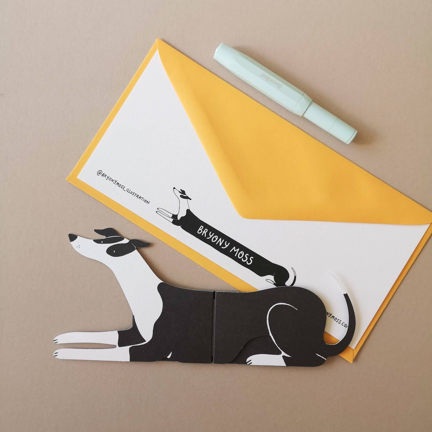 Albert, Long Doggo Shaped Greetings Card