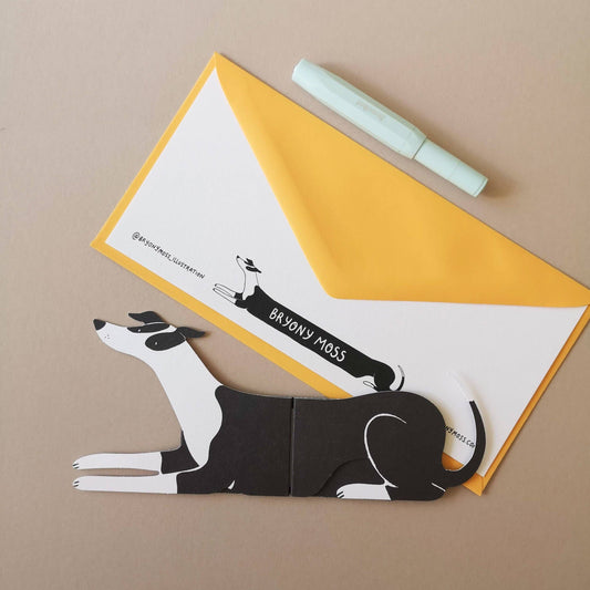 Albert, Long Doggo Shaped Greetings Card