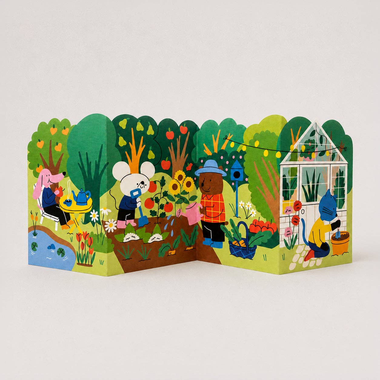 Gardening Allotment Big Concertina Card by Isa Pirracas
