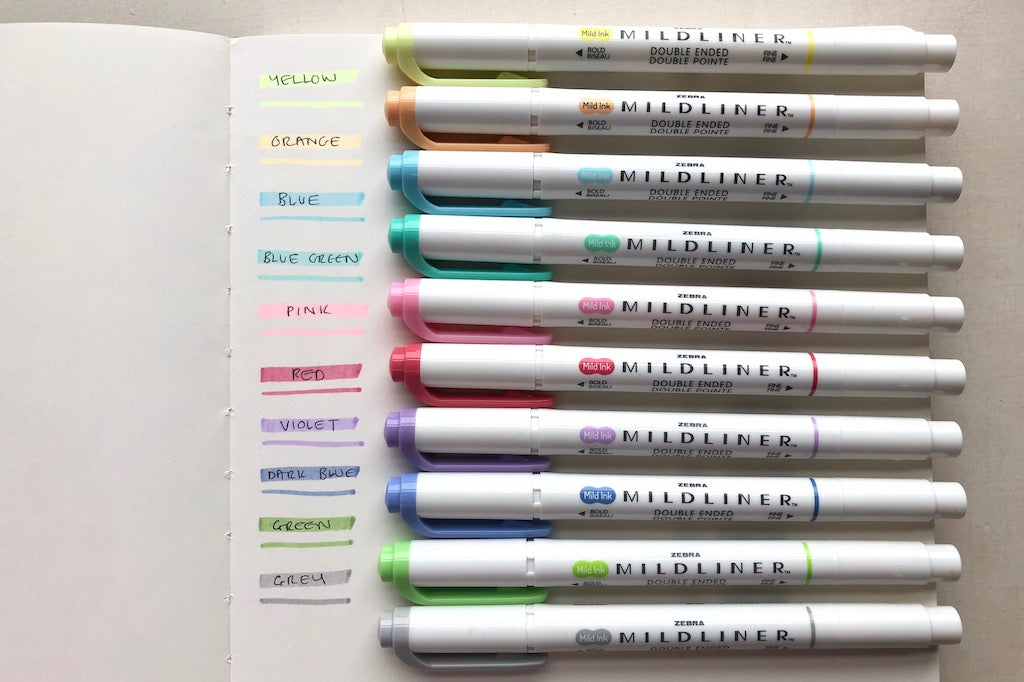 Mildliner Dual Tipped Highlighter 5 Pack: Fluorescent