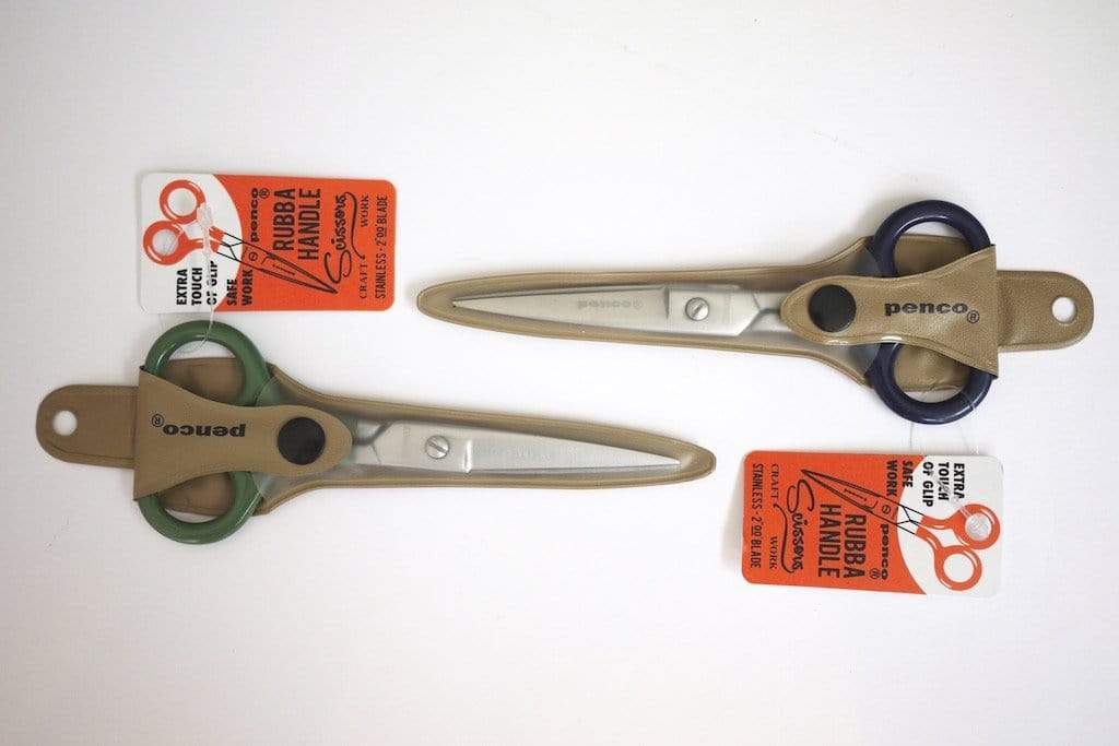 Penco Desktop Rubba Handle Scissors - 2" Blue