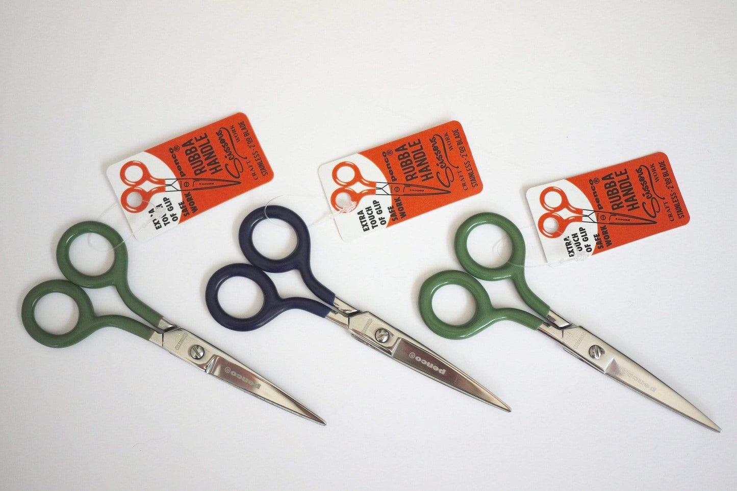 Penco Desktop Rubba Handle Scissors - 2" Blue