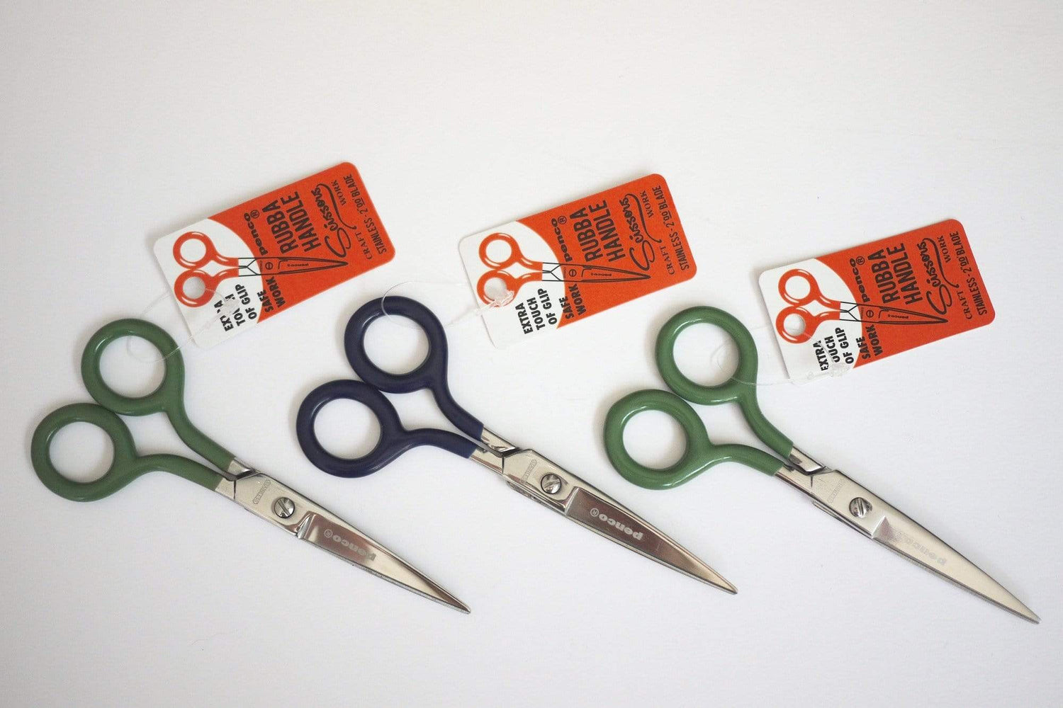 Penco Desktop Rubba Handle Scissors - 2" Blue